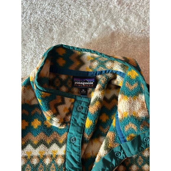 Patagonia Fleece Synchilla Snap Pullover‎ Cliff Arbor Green Size XL - Picture 5 of 9